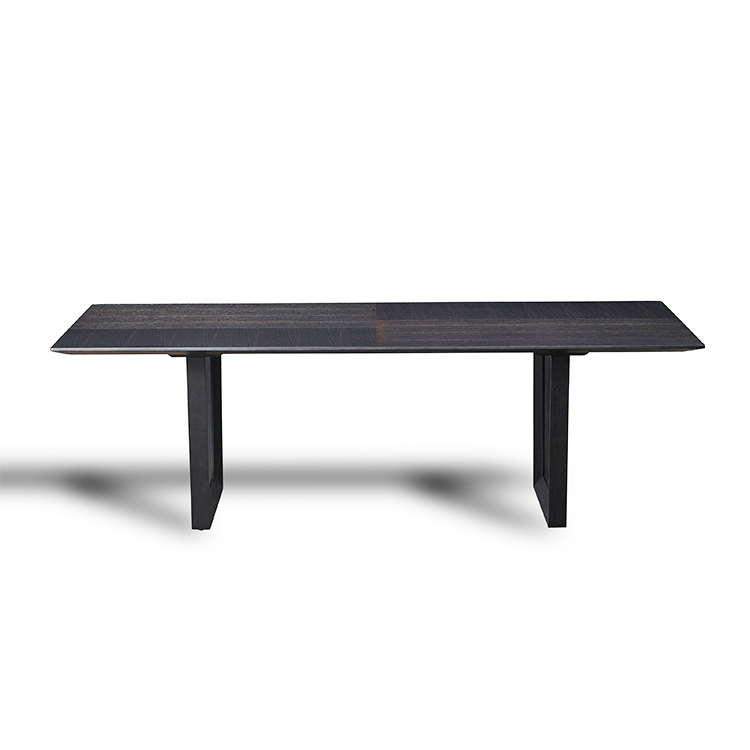 簡(jiǎn)約黑色U形實(shí)木架長(zhǎng)餐臺(tái)｜FN-T109-240
